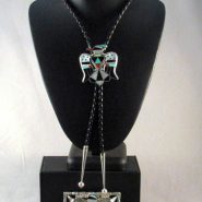 Vintage Native American Zuni Made Thunderbird Bolo & Buckle