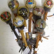 Navajo Painted Rattles with Totems