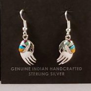 Navajo Bear Paw Multistone Inlay Earrings
