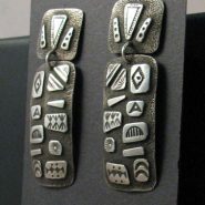 Navajo Earrings with Ancient Potsherd Pattern
