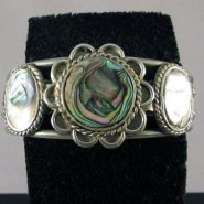 Vintage Navajo Cuff Bracelet with Shell