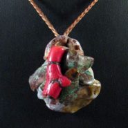 Apache Coral Mineral Pendant