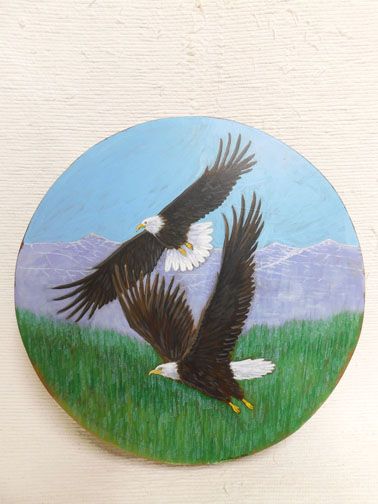 Cherokee Buffalo Drum with Eagle