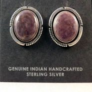 Vintage Navajo Earrings with Lavender Sugilite--Clip-ons