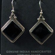 Vintage Navajo Earrings with Onyx