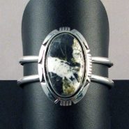 Navajo Cuff Bracelet with White Buffalo