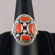 Navajo Ring with Coral